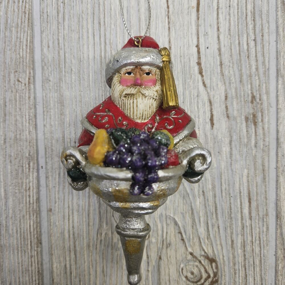 Pam Schifferl Santa Claus W/ Fruit‎ Basket Midwest Cannon Falls 5" Ornament